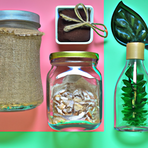 An image showcasing a variety of homemade natural cleaning products, creatively packaged in eco-friendly materials like glass bottles, reusable containers, and biodegradable packaging, highlighting their positive environmental impact